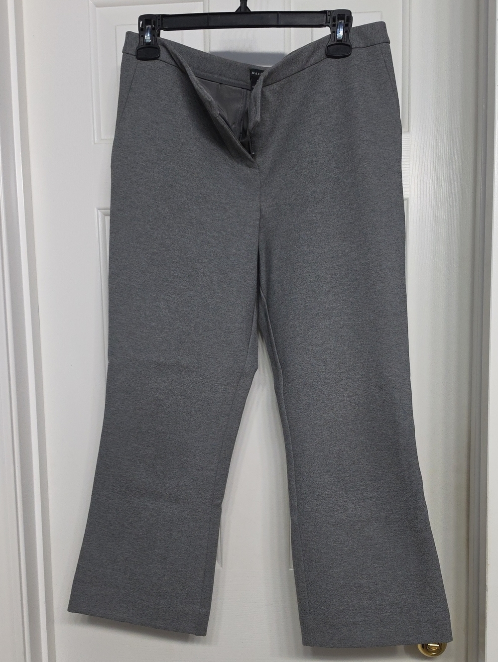 Women's Gray Boot-Cut Work Capris - Tailored Professional Style